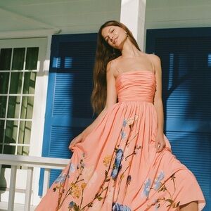 Anthropologie Lorelai Ruched Midi Dress EUC - LP